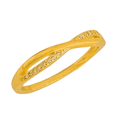 Anel Infinito Zirconia Banhado a Ouro 18k