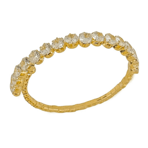 Pulseira Bracelete Zirconia Bnahdo a Ouro 18k