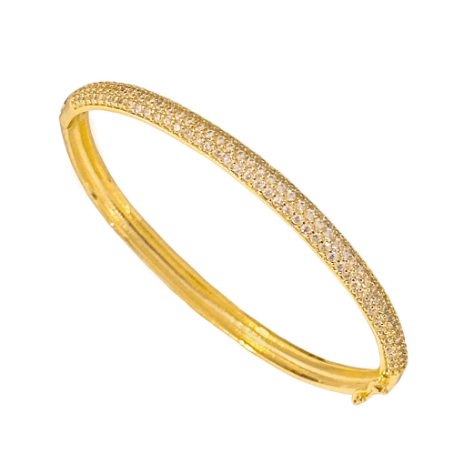 Pulseir Bracelete Zirconia Banhada a Ouro 18k